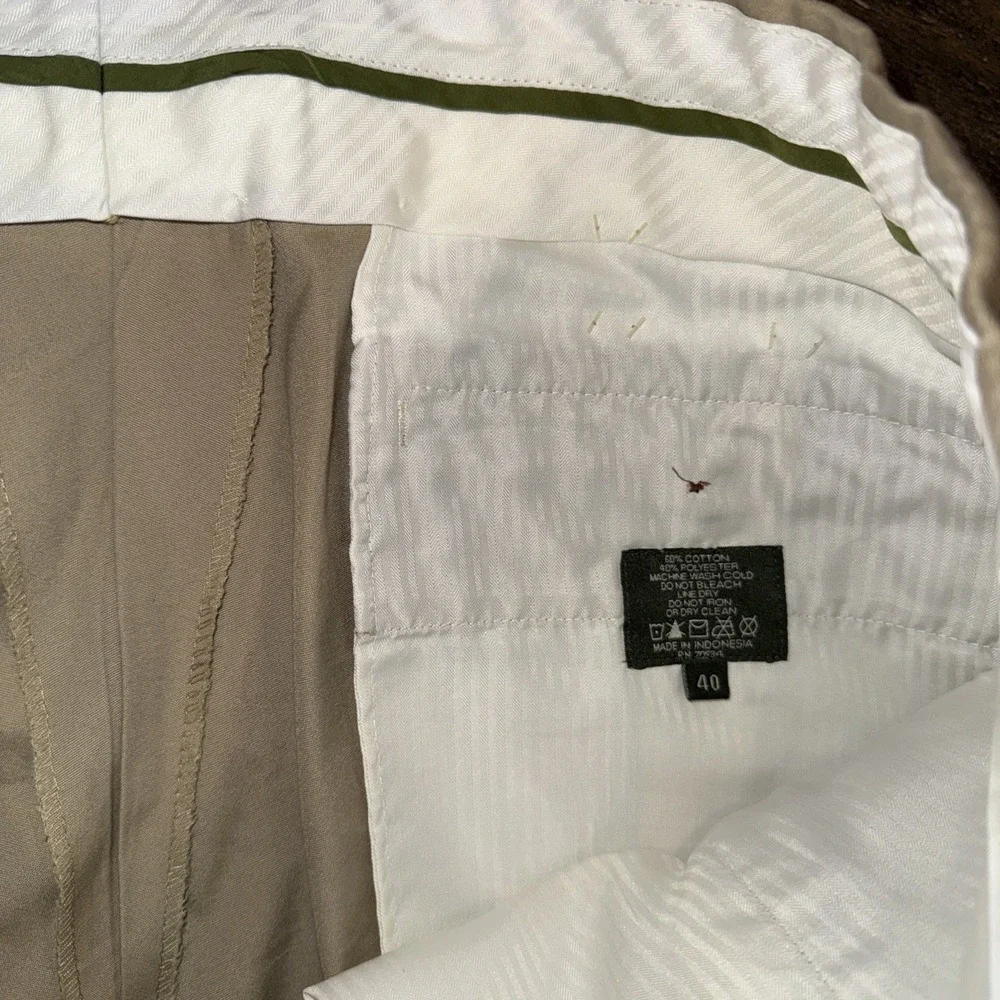 Orvis Flat Front Casual Chino Pants‎ 100% Cotton Women's Size 40x25 Short Beige